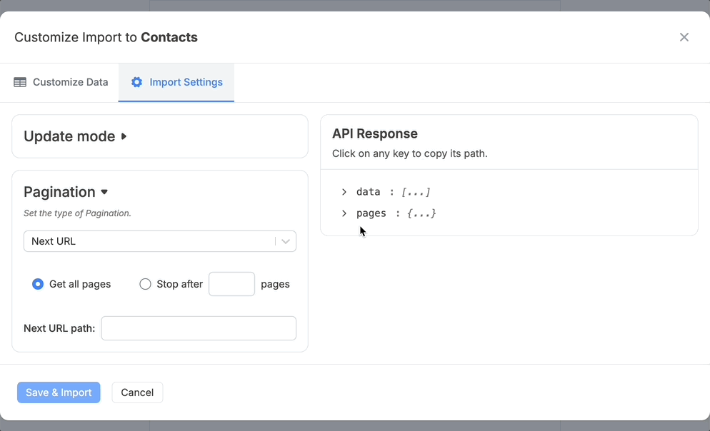 Define Next URL Path