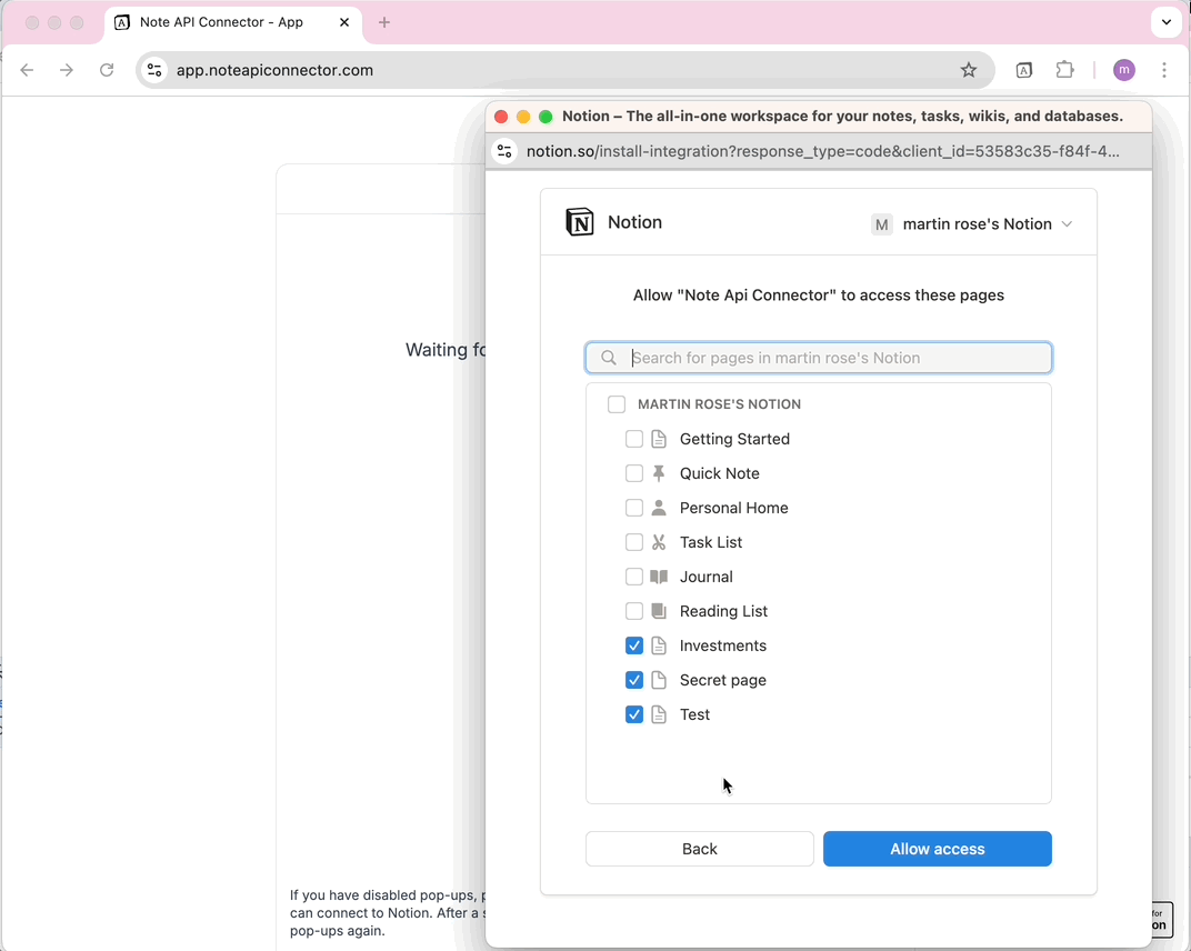 Selecting Pages