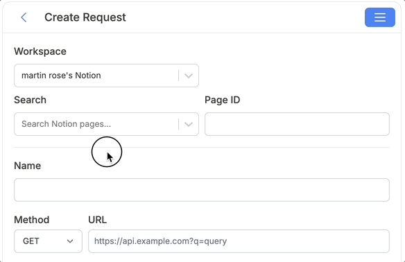 Selecting a Notion Page